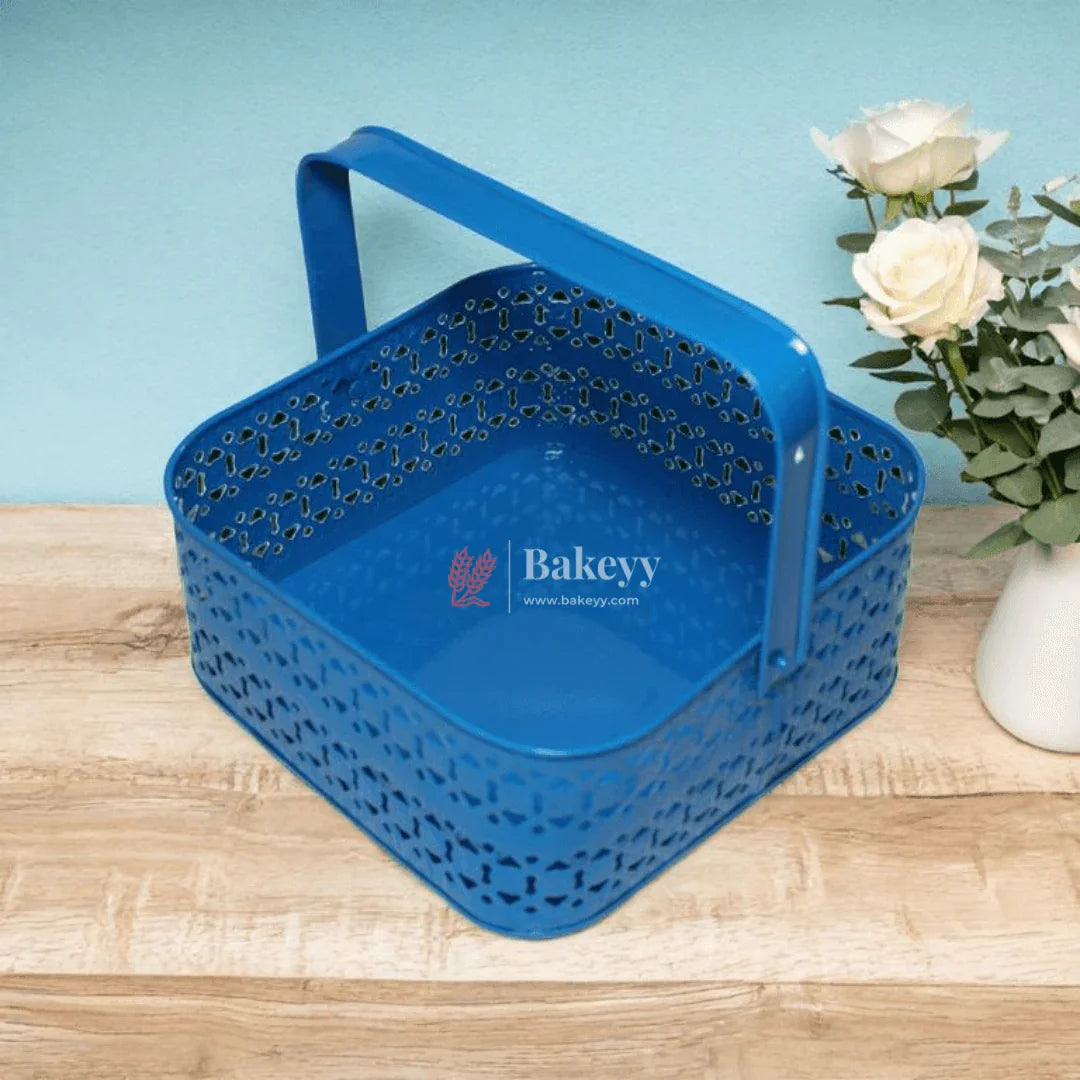 Hamper Basket For Gifting Square |Blue Colour | Stylish and Durable Storage Solution| Hamper Basket For Gifting - Bakeyy.com - India - Hamper Basket For Gifting Square |Blue Colour | Stylish and Durable Storage Solution| Hamper Basket For Gifting - Default Title