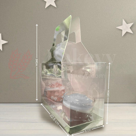 3-Cavity Transparent Cupcake Box with Silver Handle | mini hamper box | cupcake gift packaging | plastic cupcake carrier | Pack of 10 - Bakeyy.com - India - 3-Cavity Transparent Cupcake Box with Silver Handle | mini hamper box | cupcake gift packaging | plastic cupcake carrier | Pack of 10 - Default Title