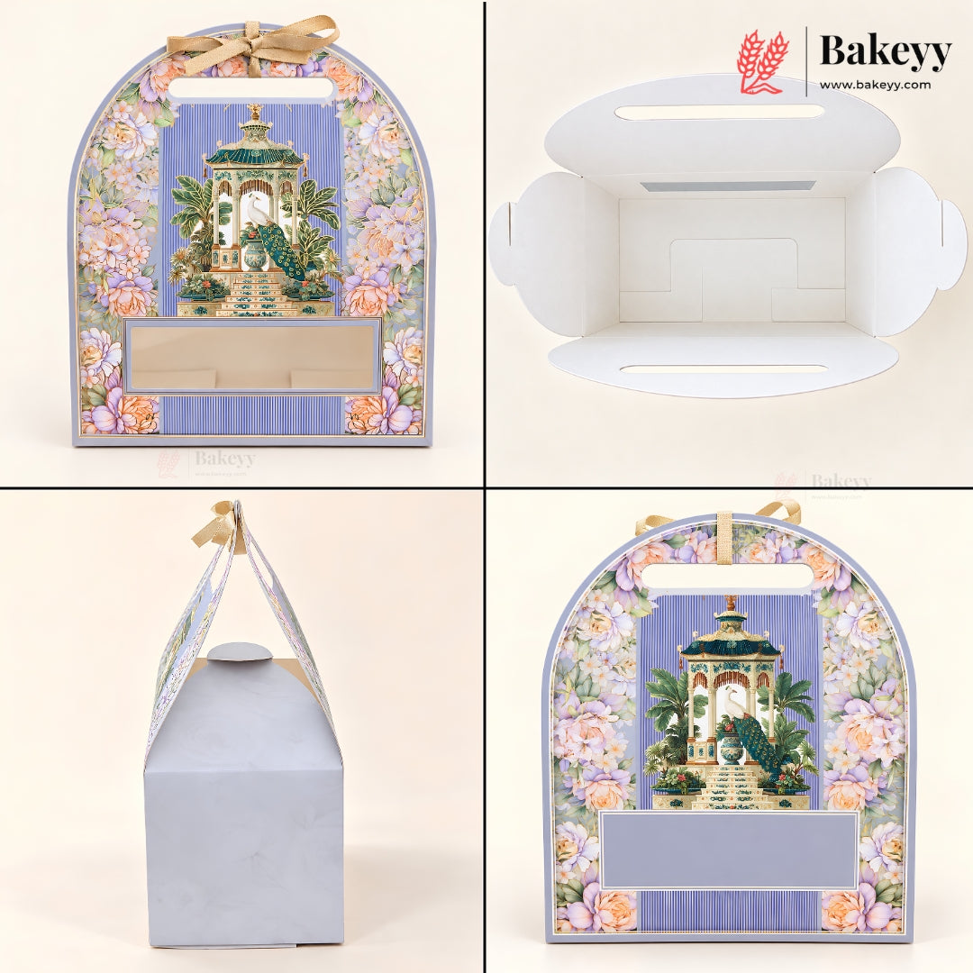 Embossed Arch Goodie Box with Window & Handle | 3 Designs | Pack of 1