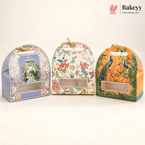 Embossed Arch Goodie Box with Window & Handle | 3 Designs | Pack of 1