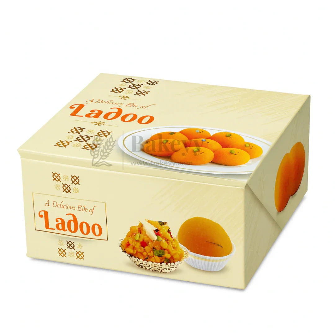 9x9x4 cm | 4 Ladoo sweet box | ITC Back | Pack of 100