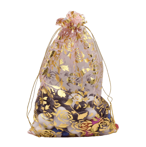 22x31 CM | Printed Organza Potli Bags | Pack of 40 | Pink Colour | Candy Bag - Bakeyy.com - India - 22x31 CM | Printed Organza Potli Bags | Pack of 40 | Pink Colour | Candy Bag - Default Title