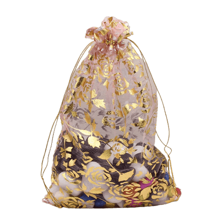 22x31 CM | Printed Organza Potli Bags | Pack of 40 | Pink Colour | Candy Bag - Bakeyy.com - India - 22x31 CM | Printed Organza Potli Bags | Pack of 40 | Pink Colour | Candy Bag - Default Title