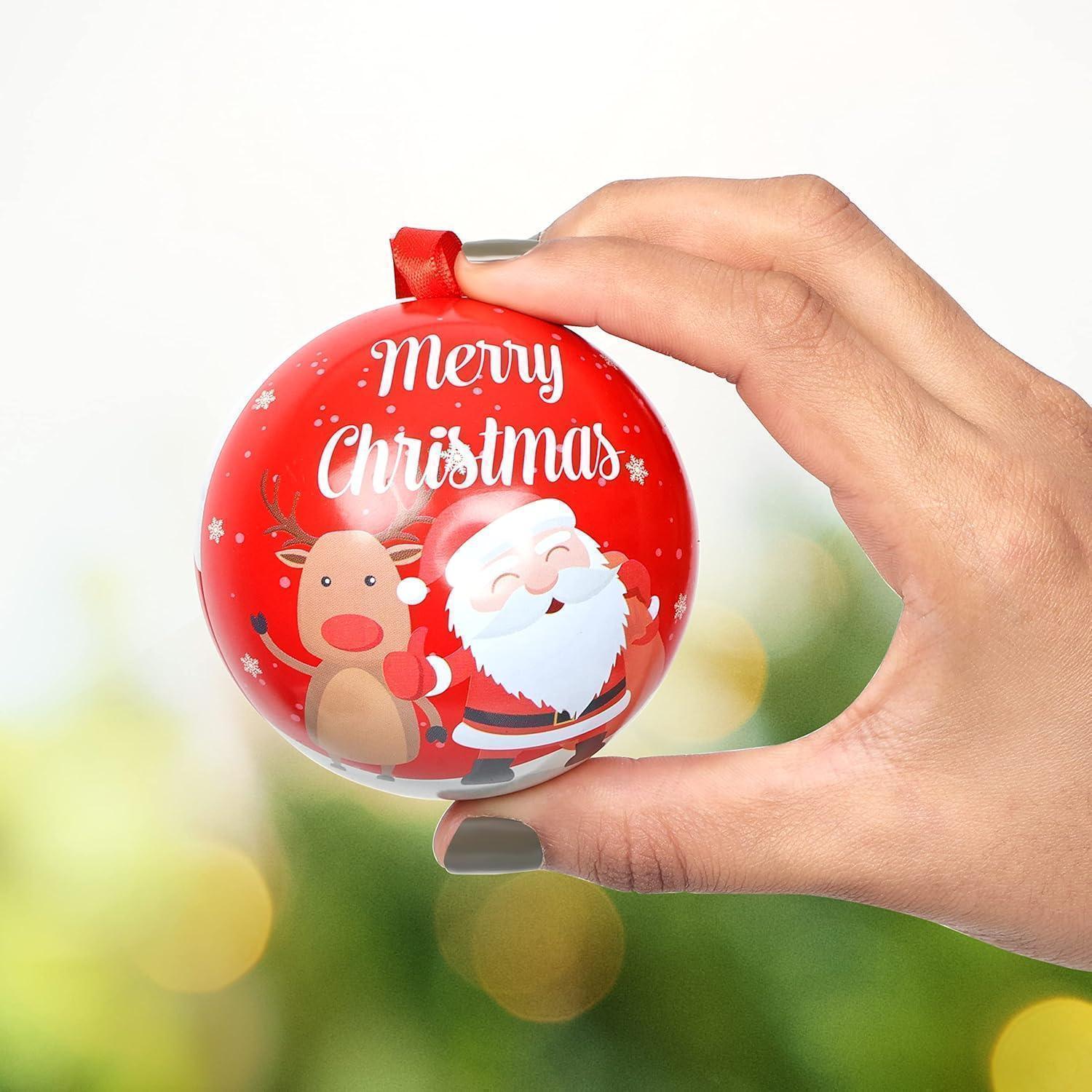 6 Pcs Christmas Tin Tree Decorations - 6.5 cm - Hanging Decor| Candy Jar Round Tree Balls with String - Xmas & New Year Decoration Ornament Item for Home, Office, Church - Bakeyy.com - India - 6 Pcs Christmas Tin Tree Decorations - 6.5 cm - Hanging Decor| Candy Jar Round Tree Balls with String - Xmas & New Year Decoration Ornament Item for Home, Office, Church - Default Title