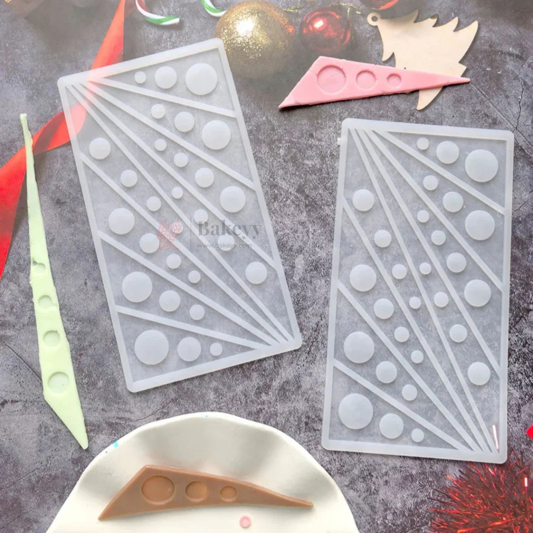 Abstract Triangle & Dot Garnishing Silicone Mould for Cakes & Chocolates | Modern Panel Mould | Pack of 1