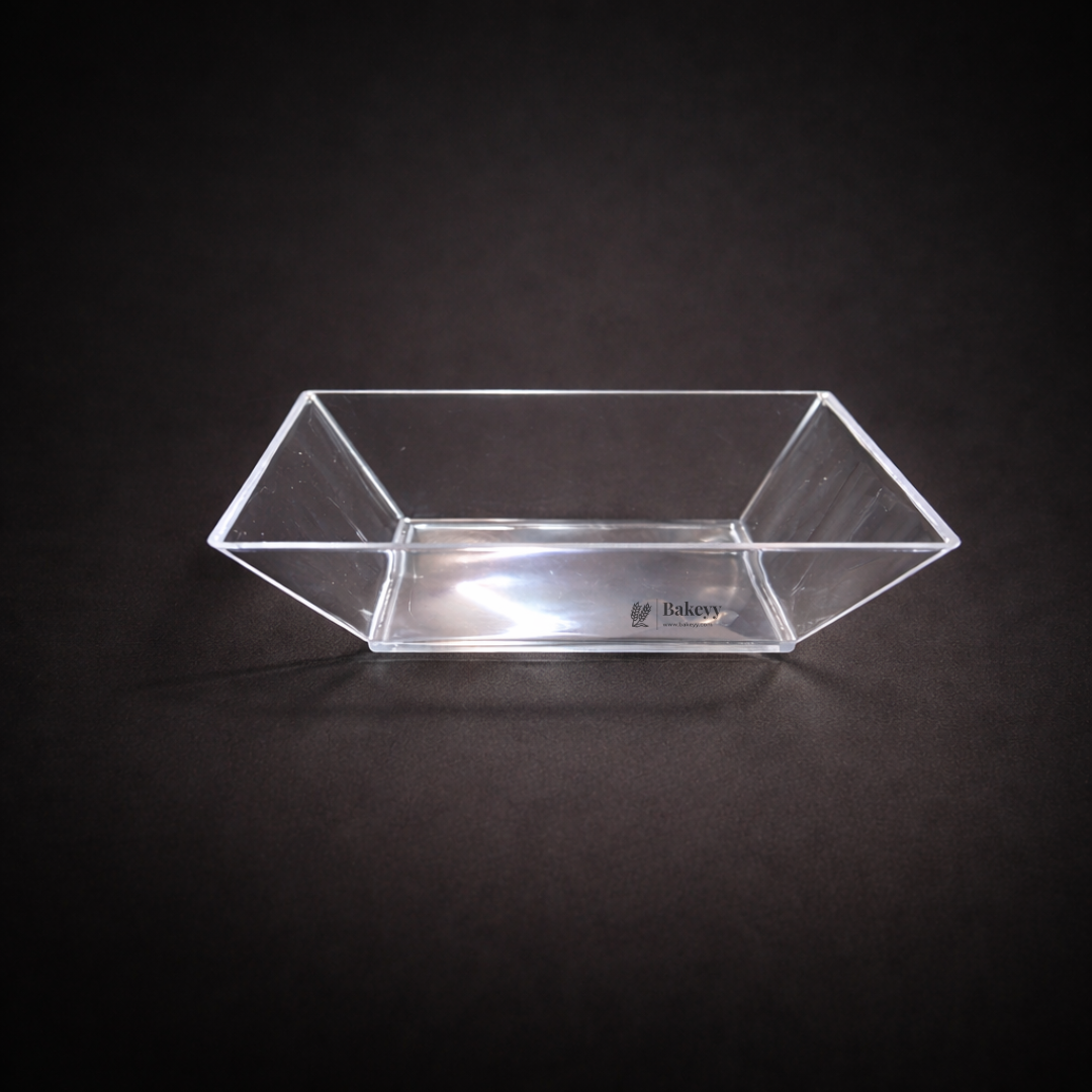 Clear Square Dessert Serving Bowl | Mini Plate | Pack of 50