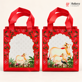 Traditional Printed Non-Woven Gift Bag with Handle | 2 Designs | Multiple Colours | Pack of 25