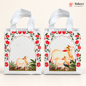 Traditional Printed Non-Woven Gift Bag with Handle | 2 Designs | Multiple Colours | Pack of 25