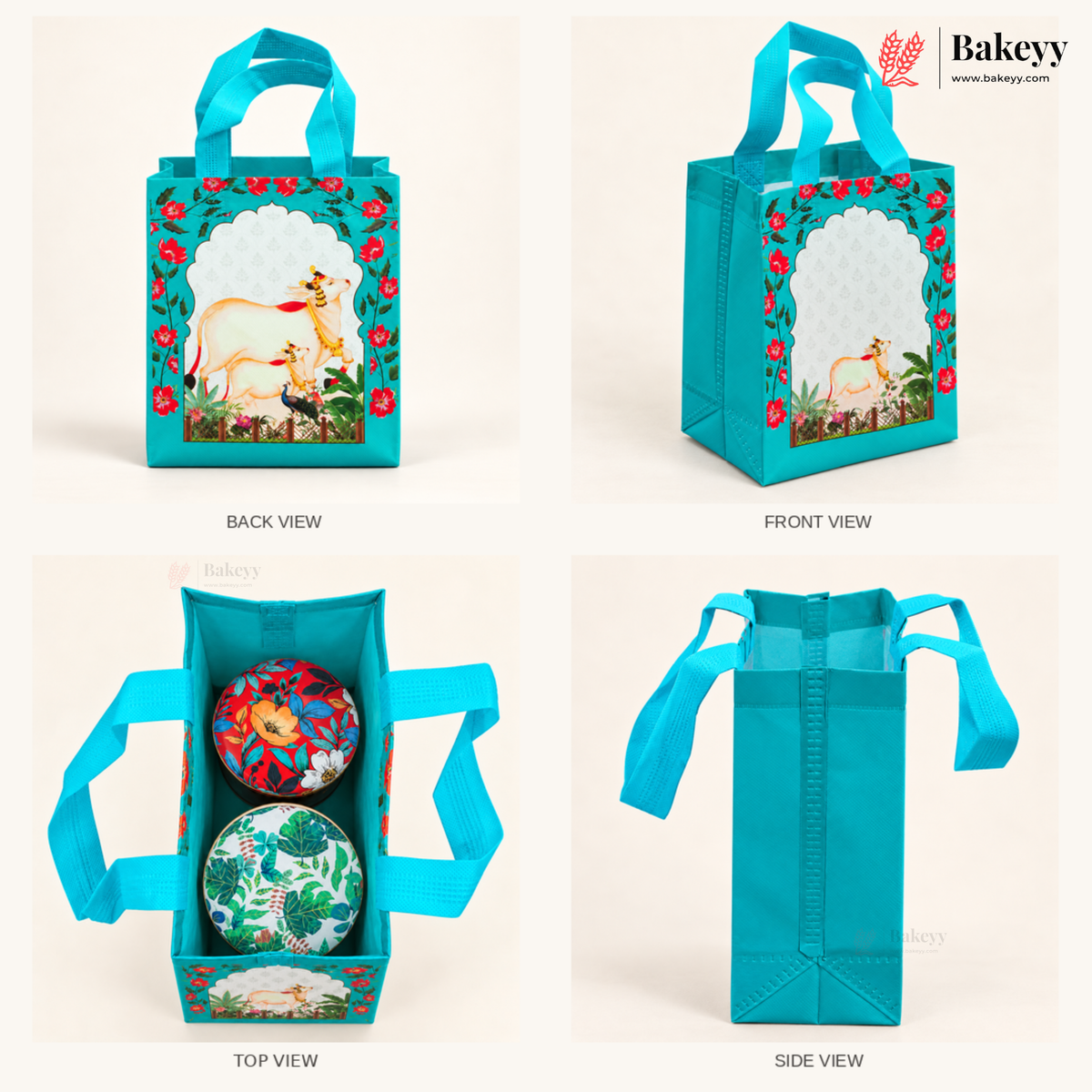 Traditional Printed Non-Woven Gift Bag with Handle | 2 Designs | Multiple Colours | Pack of 25