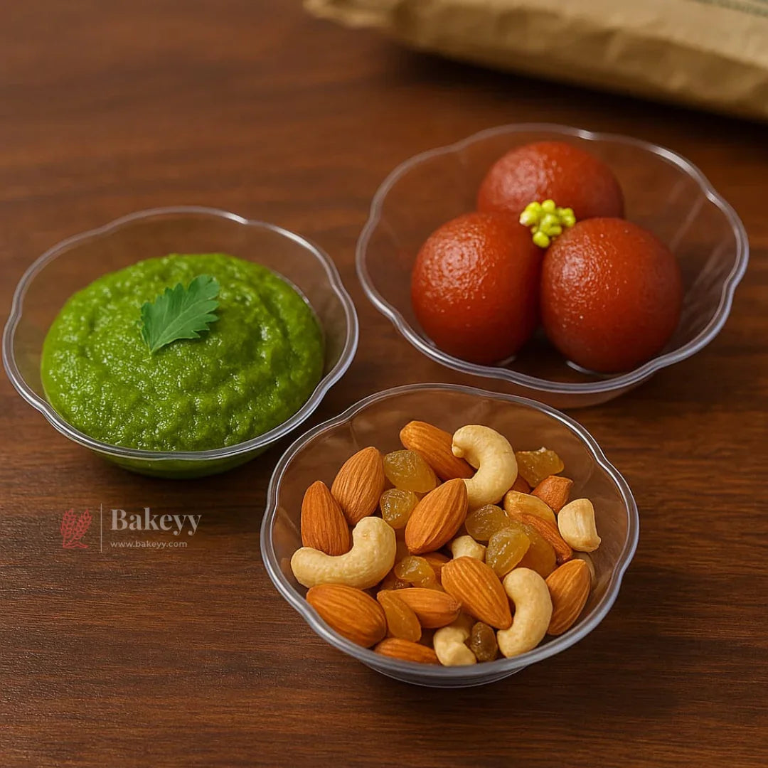 Clear Acrylic Mini Serving Bowl | Pack of 35 | D36 - Bakeyy.com - India - Clear Acrylic Mini Serving Bowl | Pack of 35 | D36 - Default Title