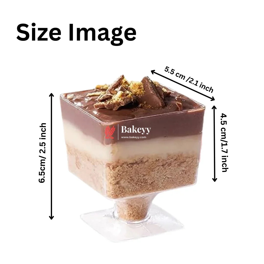 Clear Acrylic Dessert Cups | Pack Of 25 | D15 - Bakeyy.com - India - Clear Acrylic Dessert Cups | Pack Of 25 | D15 - Default Title