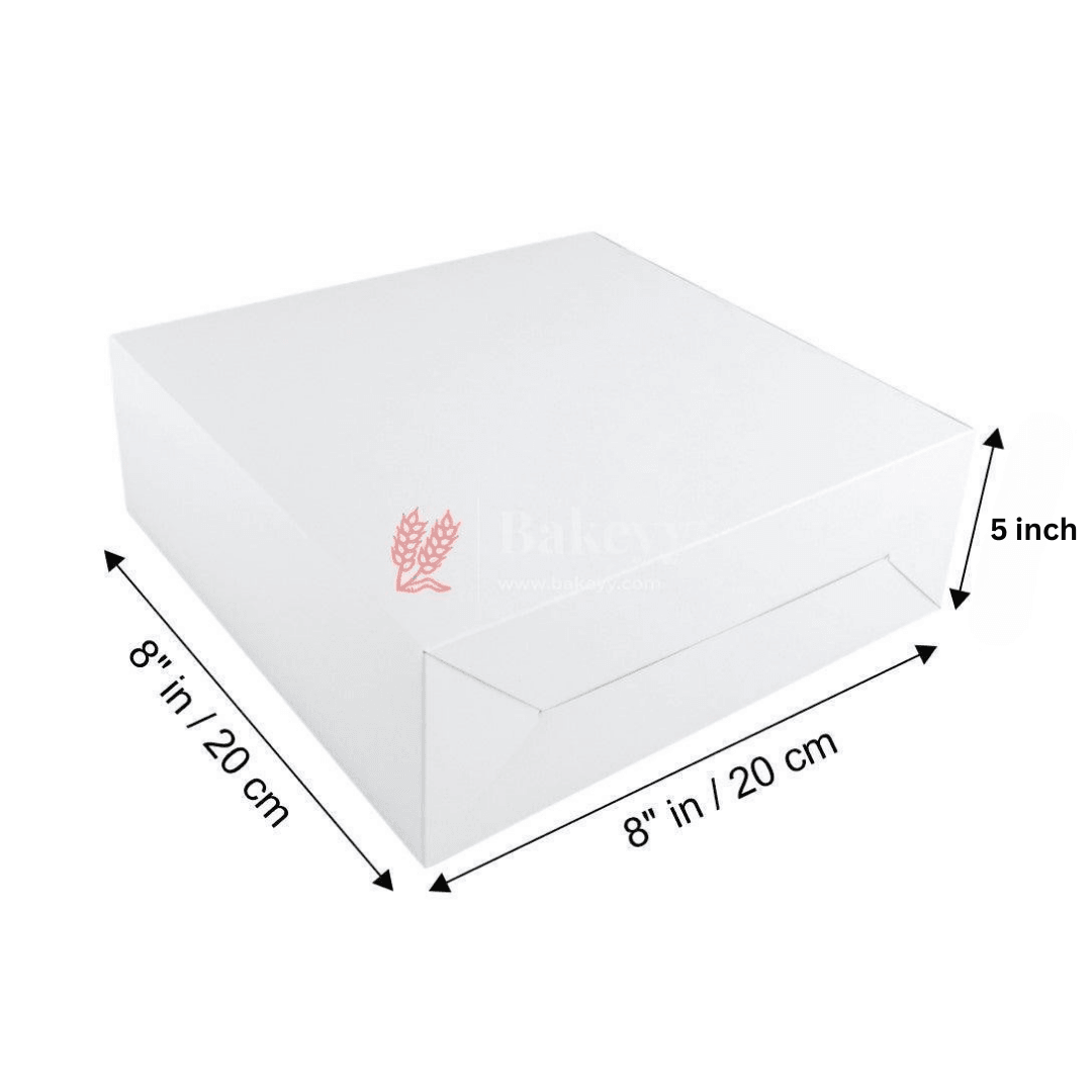 8x8x5 inch Plain White Cake Box | Birthday Cake boxes | Pack Of 50 | - Bakeyy.com - India - 8x8x5 inch Plain White Cake Box | Birthday Cake boxes | Pack Of 50 | - Default Title