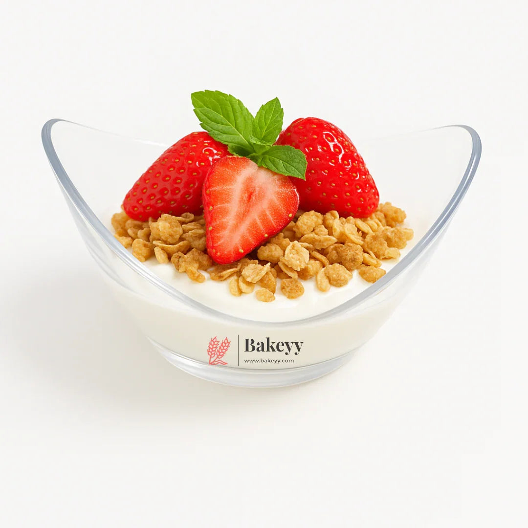 Clear Acrylic Bosh Dish Dessert Cup | Pack Of 25 | D12 - Bakeyy.com - India - Clear Acrylic Bosh Dish Dessert Cup | Pack Of 25 | D12 - Default Title