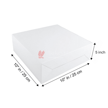 10x10x5 inch Plain White Cake Box | Birthday Cake boxes | Pack Of 50 | - Bakeyy.com - India - 10x10x5 inch Plain White Cake Box | Birthday Cake boxes | Pack Of 50 | - Default Title