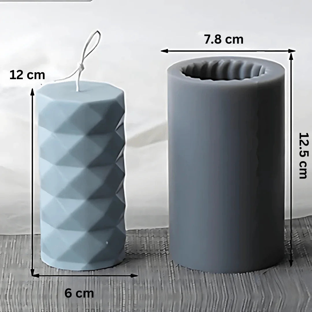 Diamond Cylindrical Silicone Mould | Cake Mould Fondant Decorating Cake - Bakeyy.com - India - Diamond Cylindrical Silicone Mould | Cake Mould Fondant Decorating Cake - Default Title