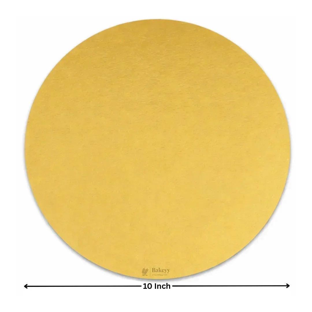 Round Gold Cake Base | Cake Board | Display Board for Cakes - Bakeyy.com - India - Round Gold Cake Base | Cake Board | Display Board for Cakes - 10 Inch | Pack of 25 350.00