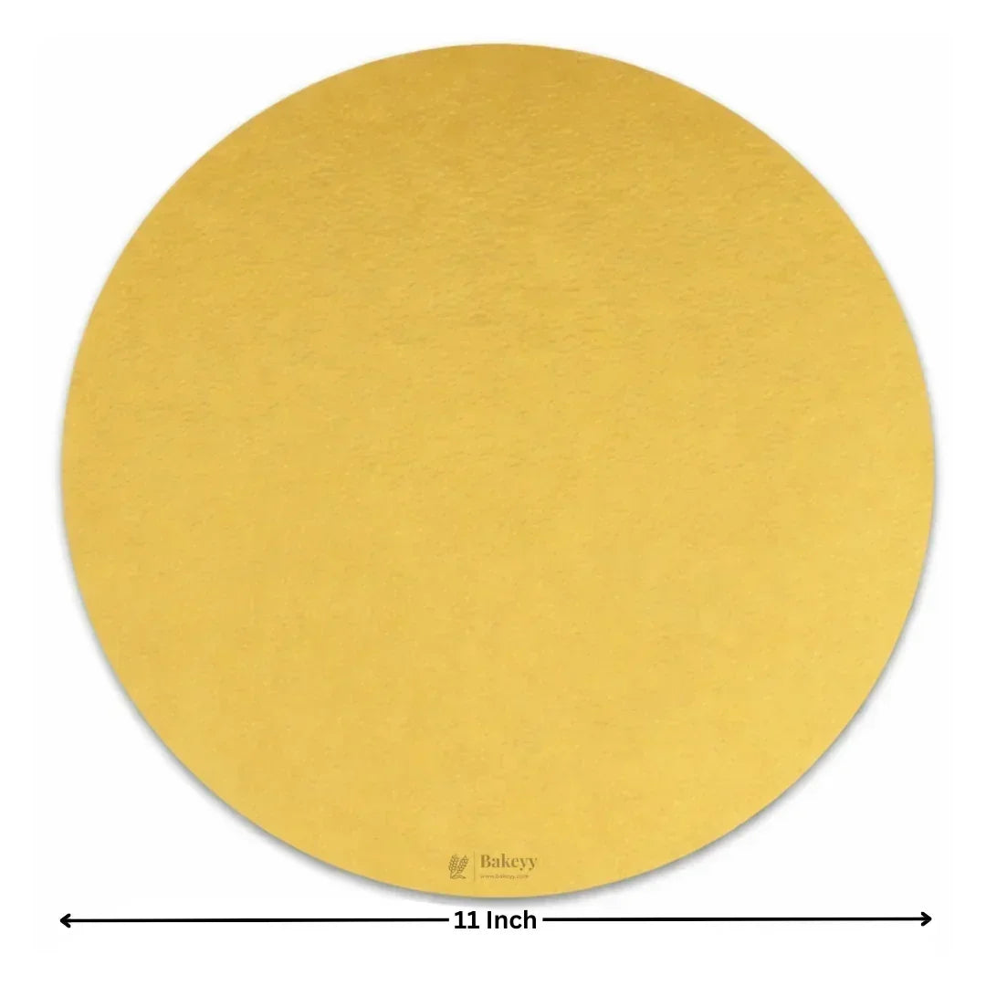 Round Gold Cake Base | Cake Board | Display Board for Cakes - Bakeyy.com - India - Round Gold Cake Base | Cake Board | Display Board for Cakes - 11 Inch | Pack of 25 415.00