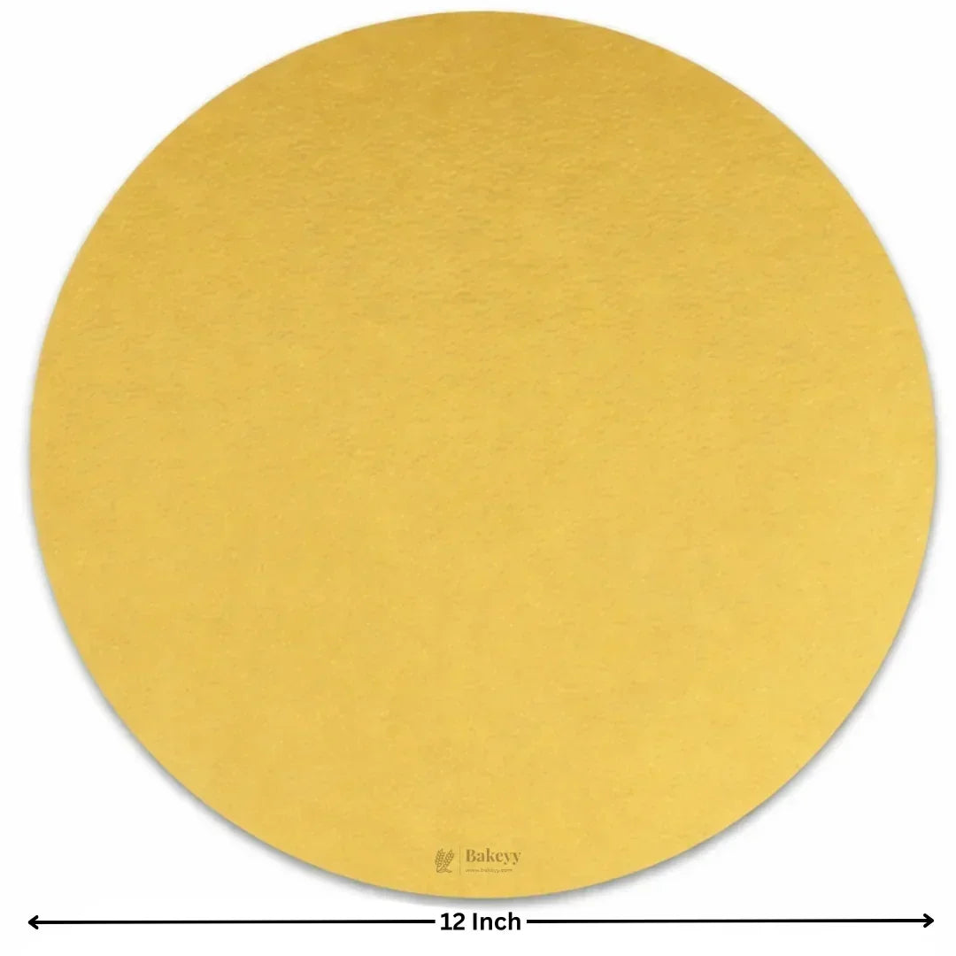 Round Gold Cake Base | Cake Board | Display Board for Cakes - Bakeyy.com - India - Round Gold Cake Base | Cake Board | Display Board for Cakes - 12 Inch | Pack of 25 465.00