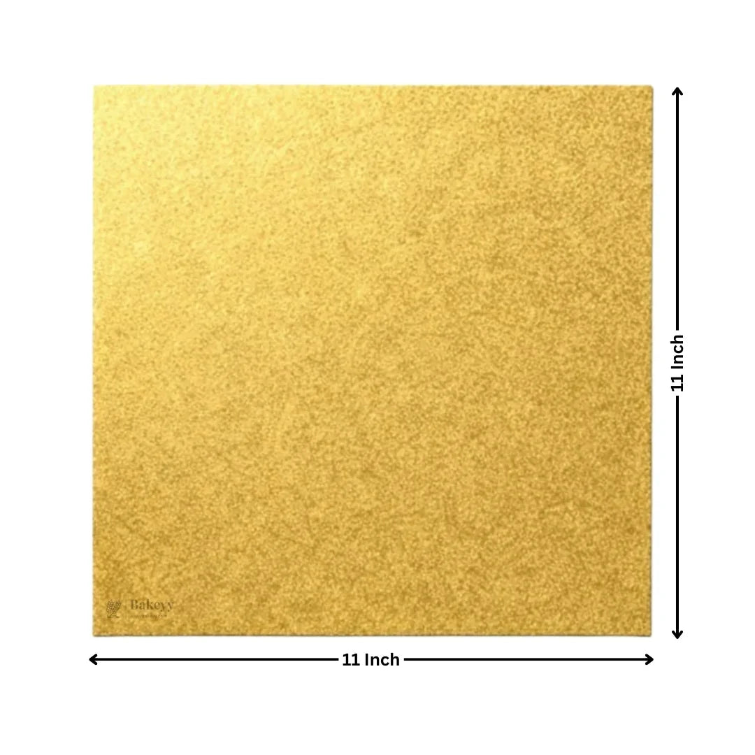 Square gold cake board 11 inch for baking, Bakeyy baking supplies India