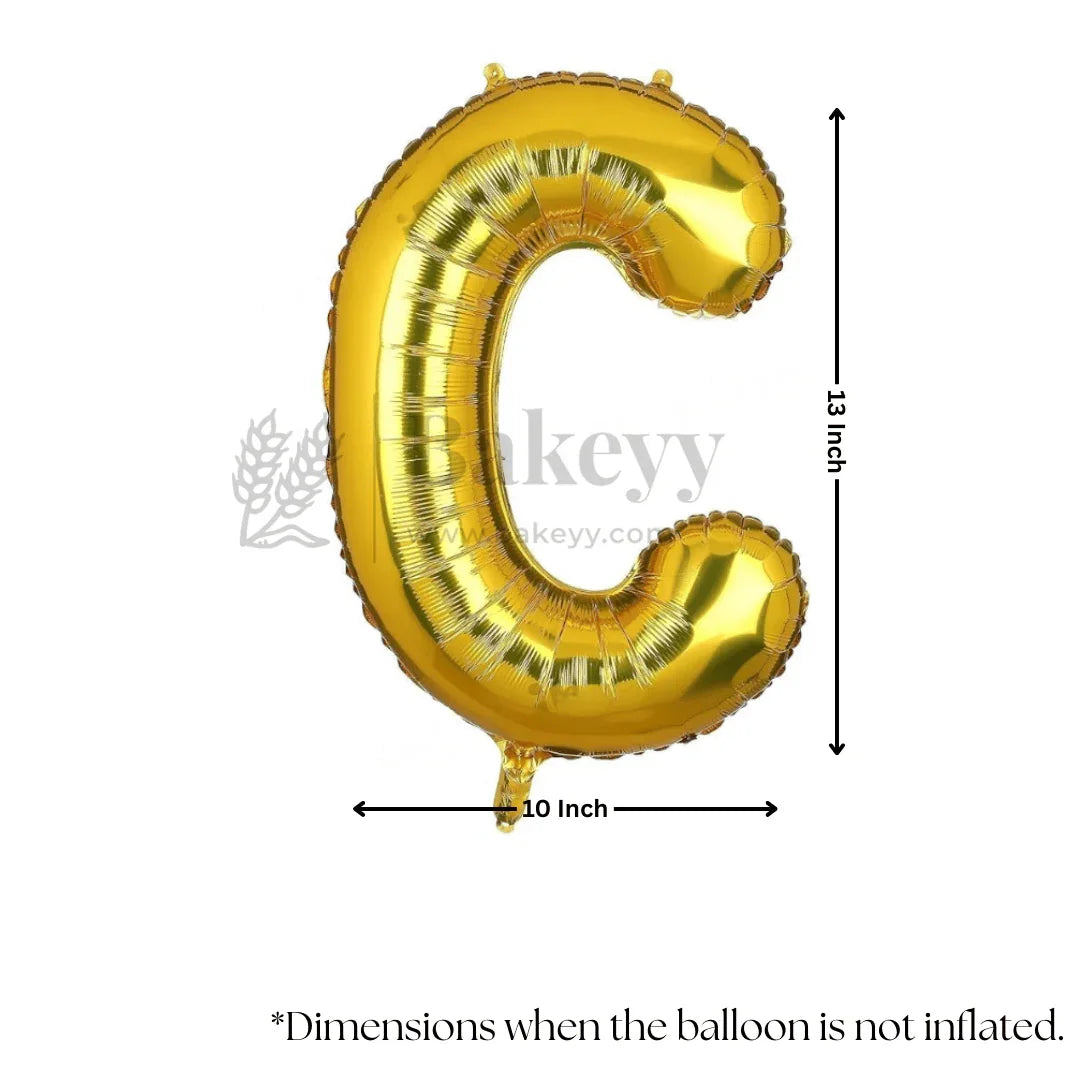 Metallic Gold Alphabet C Foil Balloon | Party Decoration | 1 Piece - Bakeyy.com - India - Metallic Gold Alphabet C Foil Balloon | Party Decoration | 1 Piece - Default Title