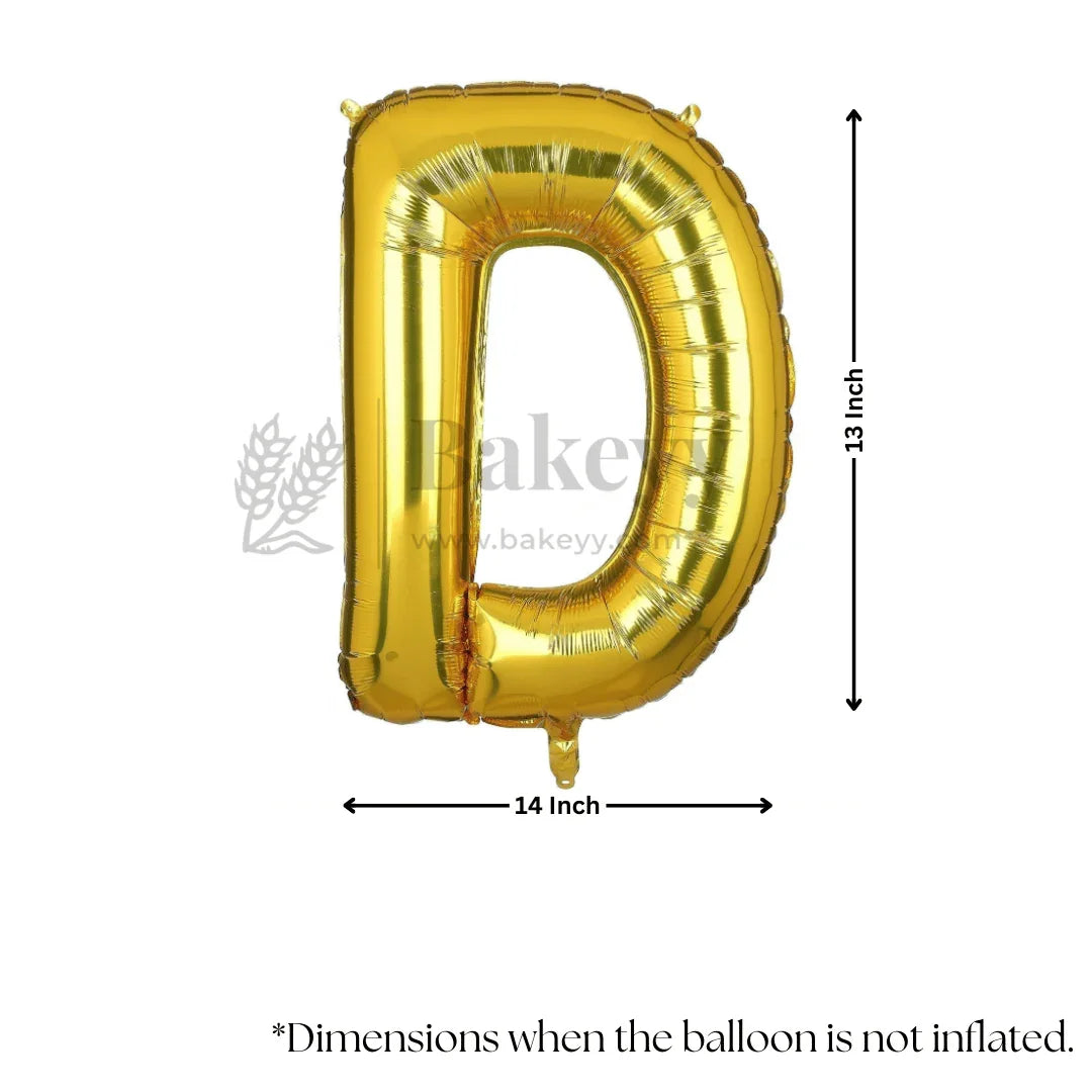 Metallic Gold Alphabet D Foil Balloon | Party Decoration | 1 Piece - Bakeyy.com - India - Metallic Gold Alphabet D Foil Balloon | Party Decoration | 1 Piece - Default Title