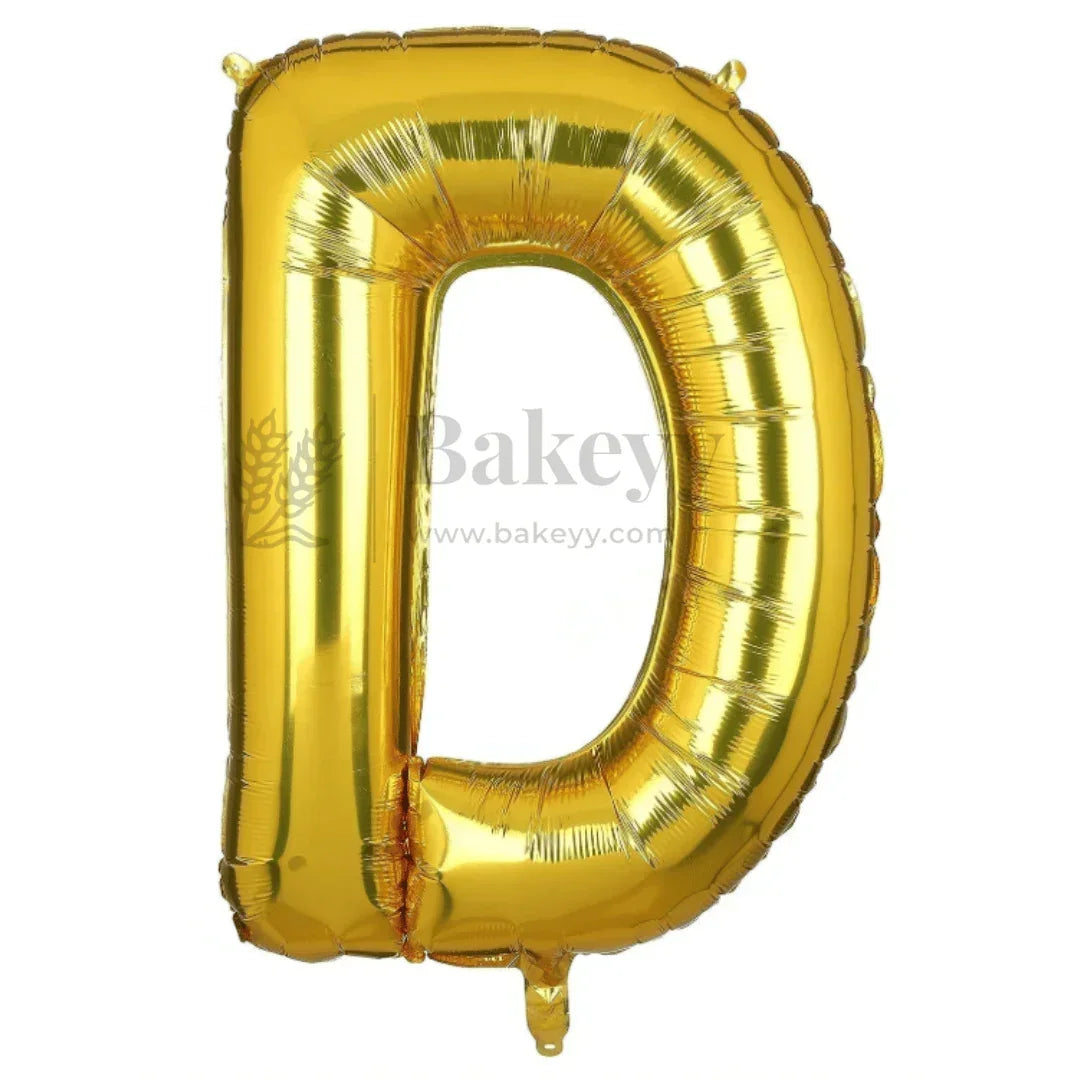 Metallic Gold Alphabet Foil Balloon | Party Decoration | 1 Piece - Bakeyy.com - India - Metallic Gold Alphabet Foil Balloon | Party Decoration | 1 Piece - D 30.00