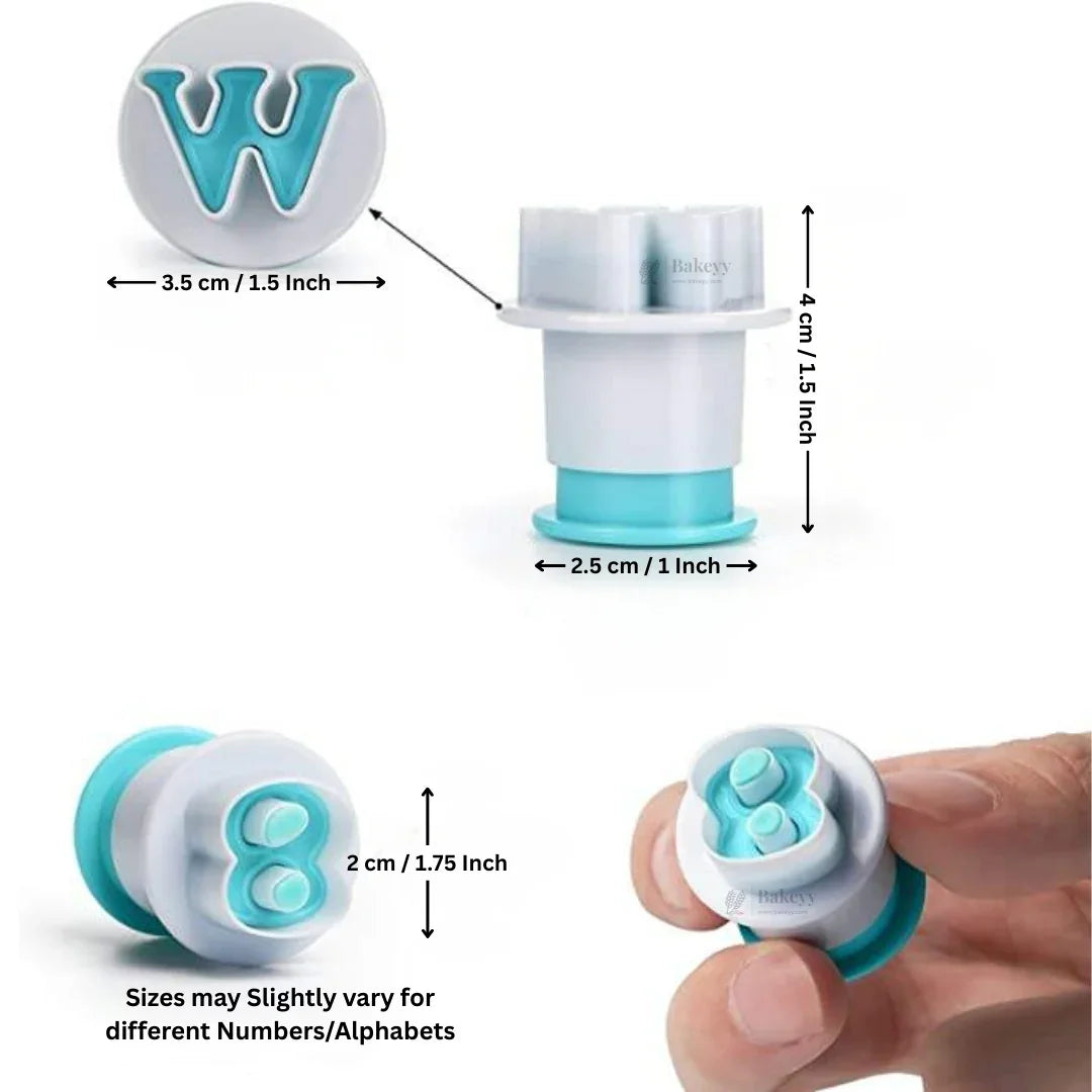 Alphabet & Number Fondant Cutter Set | Plunger Style Cutter | Pack of 1