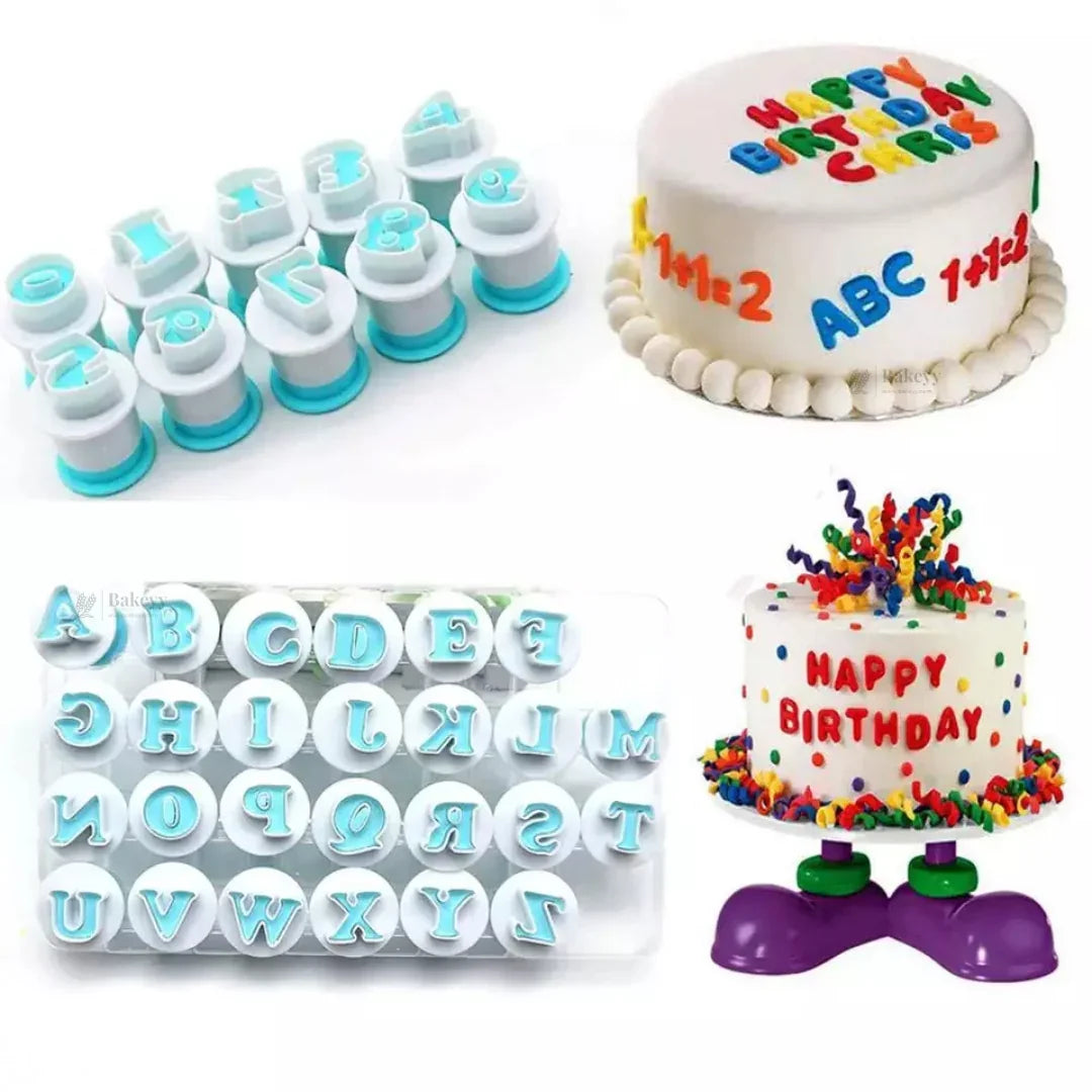 Alphabet & Number Fondant Cutter Set | Plunger Style Cutter | Pack of 1