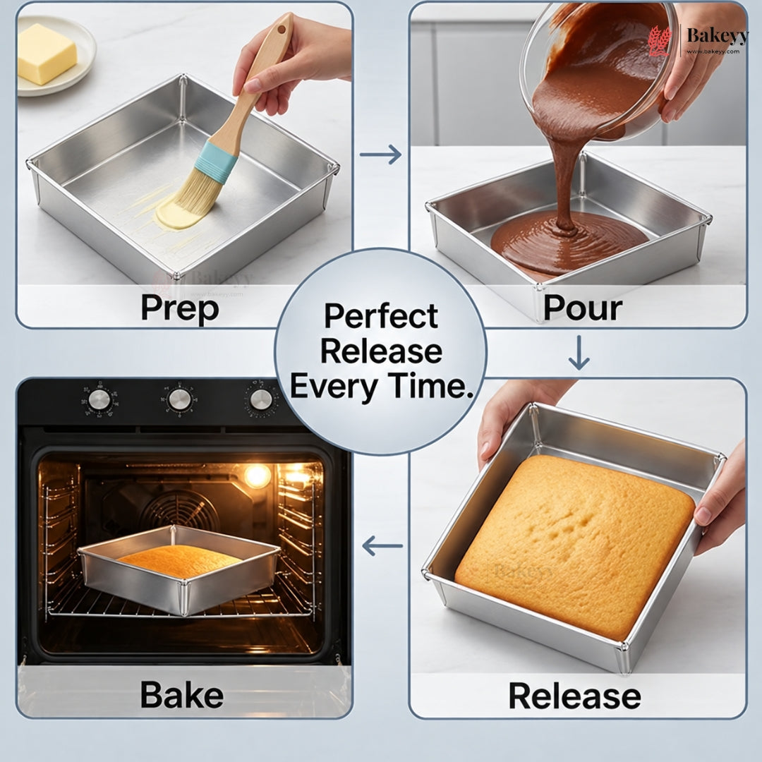 Aluminium Square Brownie Tray | Multiple Sizes | Pack of 1