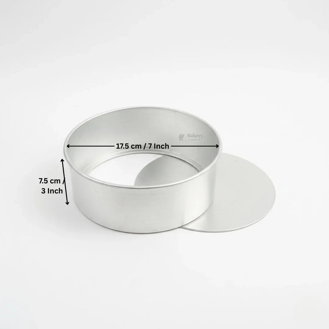 Aluminium Detachable Bottom Cake Mould | Round Baking Pan | 3 Inch Height | Multiple Sizes Available | Pack of 1