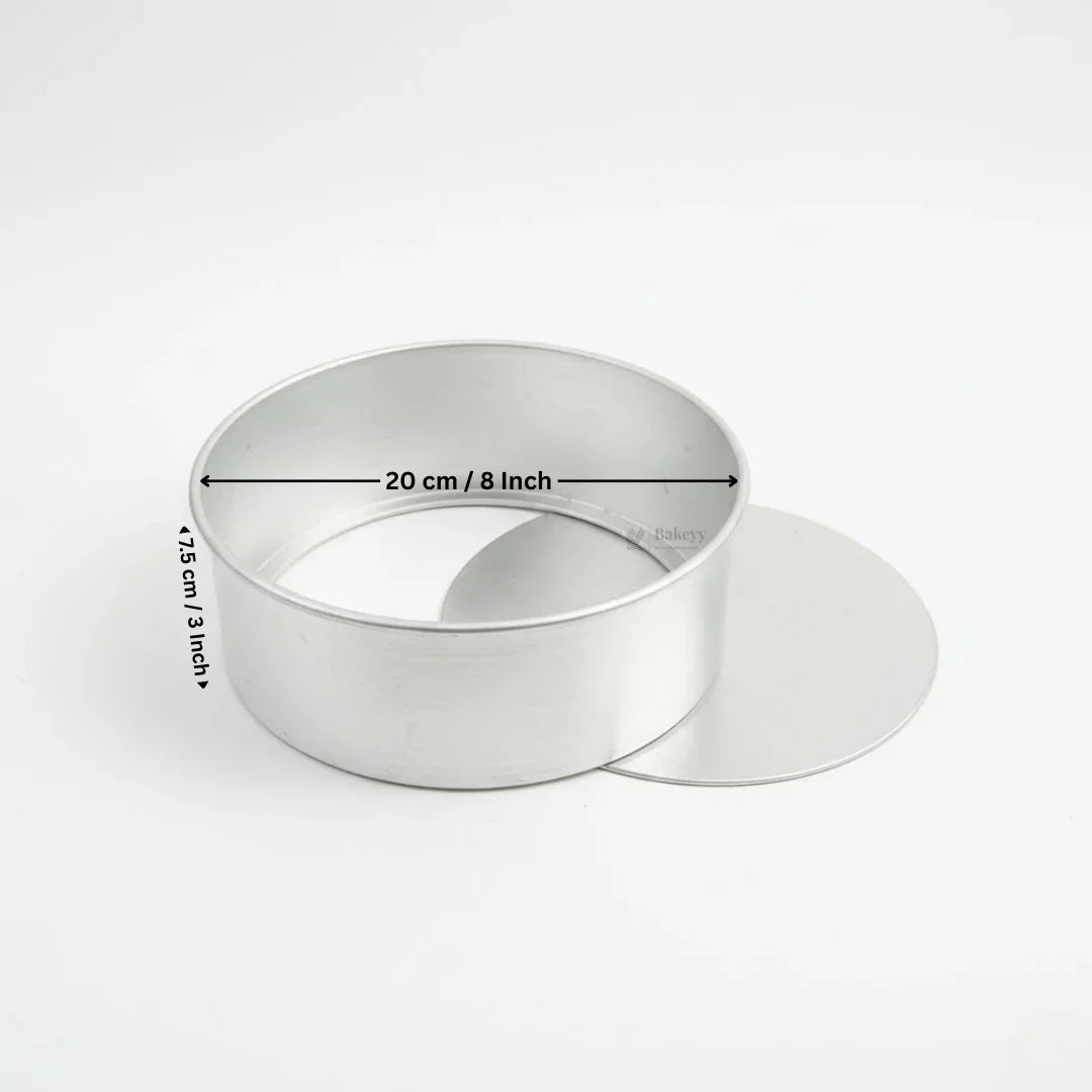 Aluminium Detachable Bottom Cake Mould | Round Baking Pan | 3 Inch Height | Multiple Sizes Available | Pack of 1