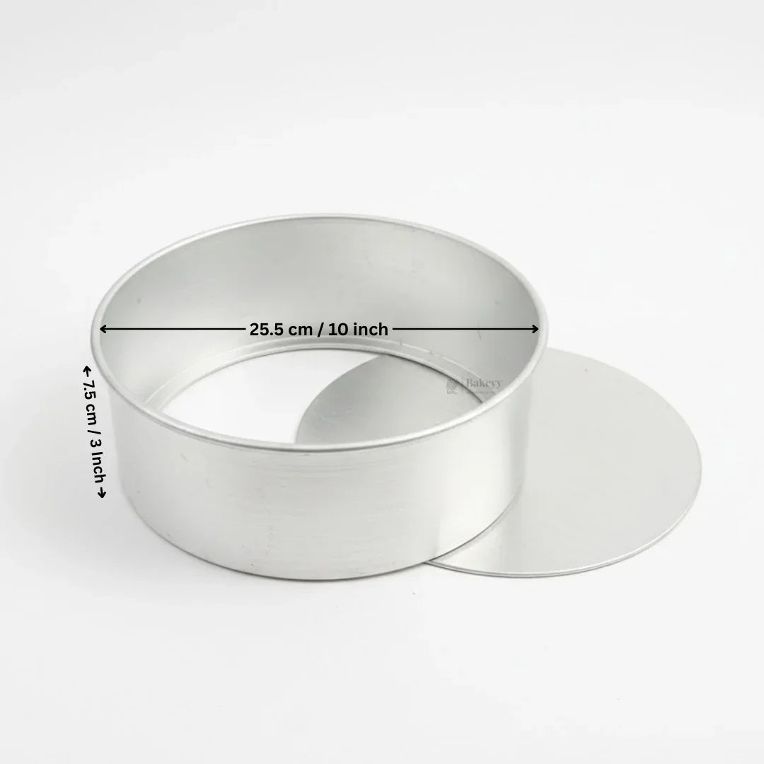 Aluminium Detachable Bottom Cake Mould | Round Baking Pan | 3 Inch Height | Multiple Sizes Available | Pack of 1