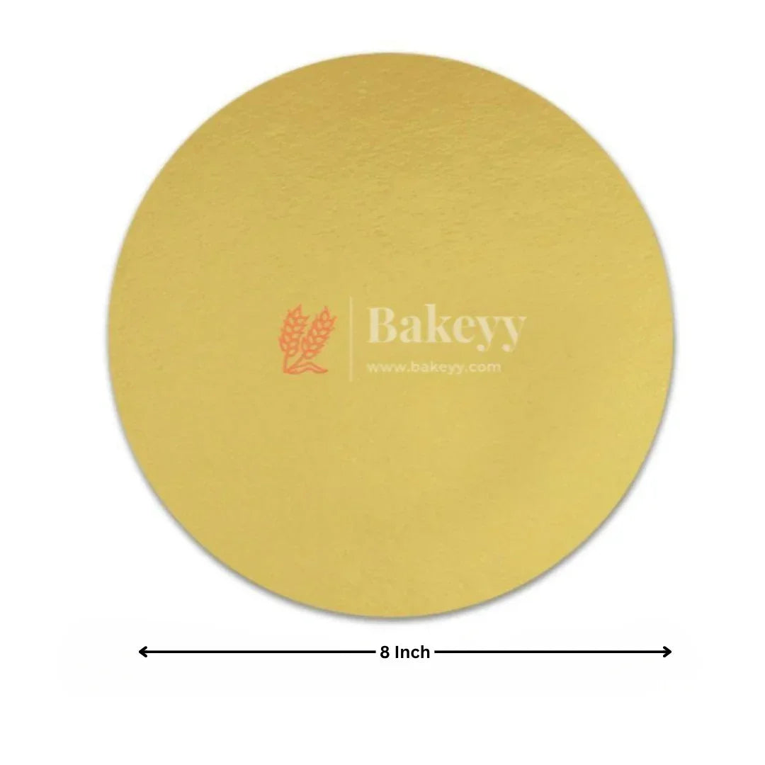 Round Gold Cake Base | Cake Board | Display Board for Cakes - Bakeyy.com - India - Round Gold Cake Base | Cake Board | Display Board for Cakes - 8 Inch | Pack of 25