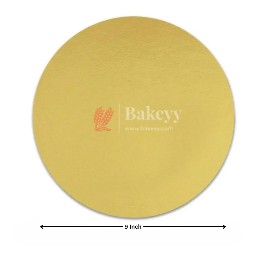 Round Gold Cake Base | Cake Board | Display Board for Cakes - Bakeyy.com - India - Round Gold Cake Base | Cake Board | Display Board for Cakes - 9 Inch | Pack of 25