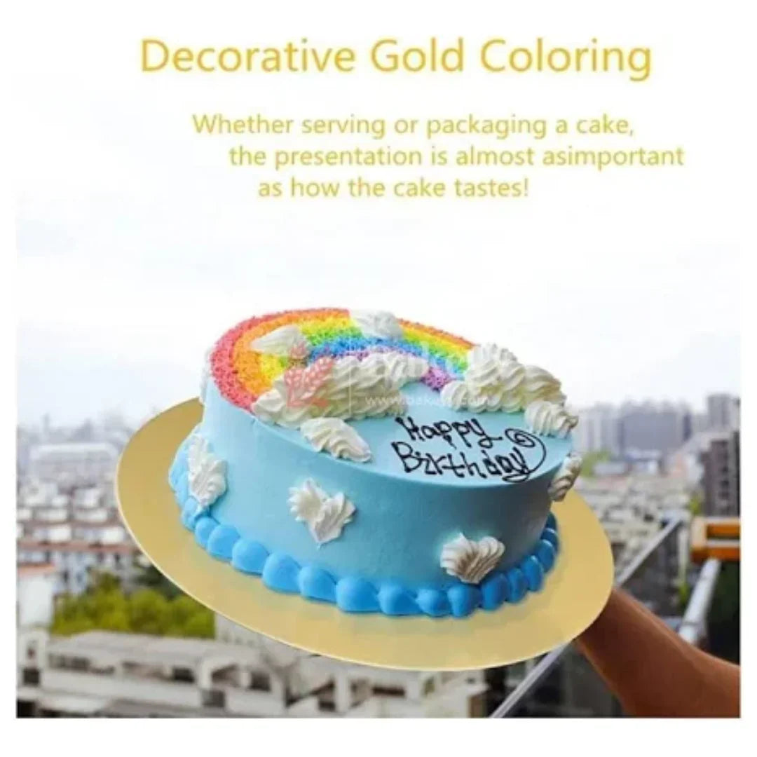 Round Gold Cake Base | Cake Board | Display Board for Cakes