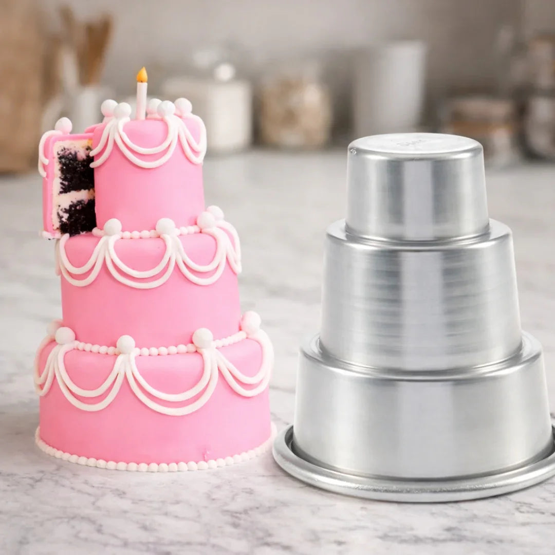 Aluminum Mini Tier Cake Mould | Ideal for Mini Layer & Tier Cakes | 1 Piece