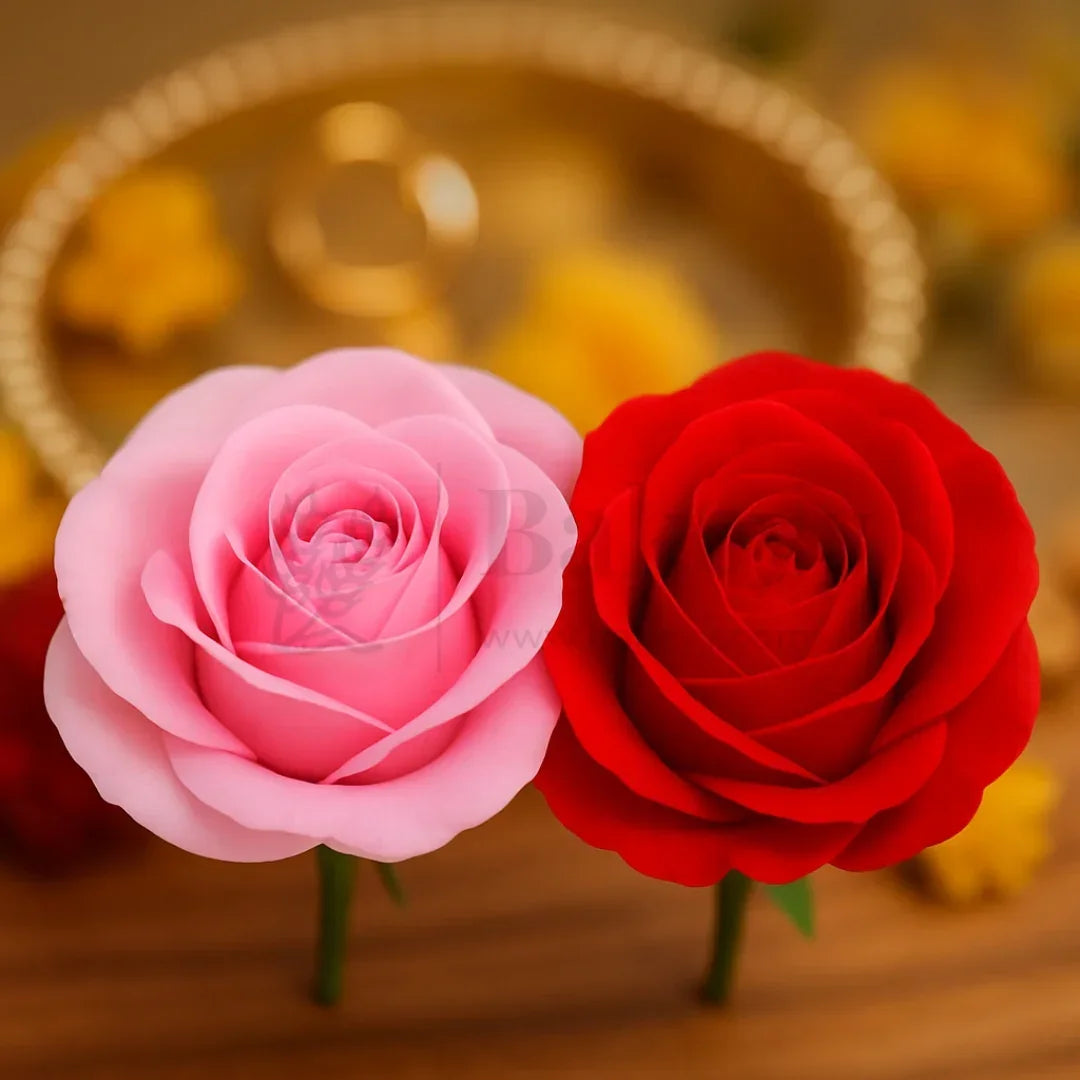 8cm - Artificial Roses Without Stem | Pack of 10 - Bakeyy.com - India - 8cm - Artificial Roses Without Stem | Pack of 10 - Red 120.00
