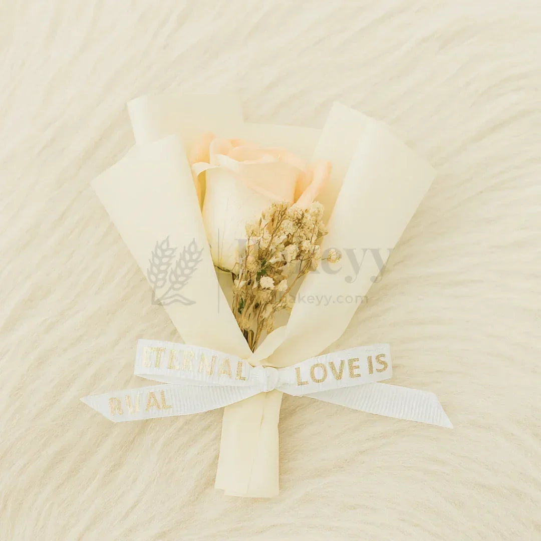 Small Artificial Flower Bouquet | 1 Piece - Bakeyy.com - India - Small Artificial Flower Bouquet | 1 Piece - Cream 130.00