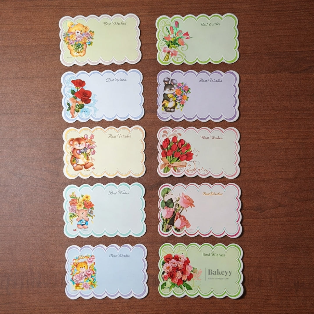 Assorted Wishing Cards Pack | 10 Designs | 100 Pieces Each Design | Multiple Design Options Available