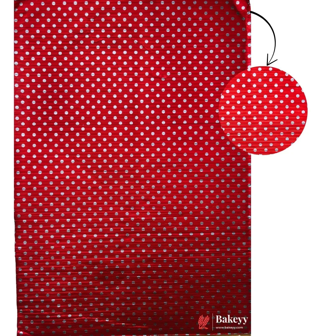 Red and Silver Polka Dot Wrapping Paper| 7x10" Size | Pack of 200 - Bakeyy.com - India - Red and Silver Polka Dot Wrapping Paper| 7x10" Size | Pack of 200 - Default Title