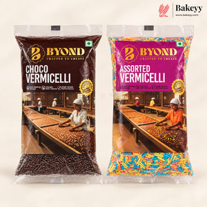 BYOND Choco & Assorted Vermicelli | Baking Toppings | 200g | Pack of 1