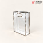 Transparent PVC Gift Bag with Oval-Cut Handle | Gold & Silver | Pack of 12