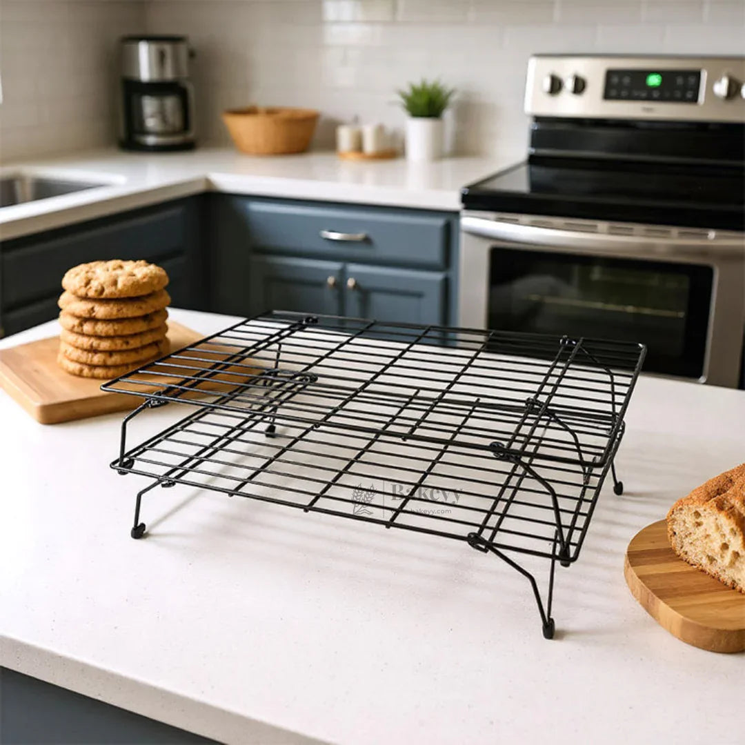 Bake and Cooling Tray | Stackable Two-Tier Wire Cooling Rack | Pack of 1