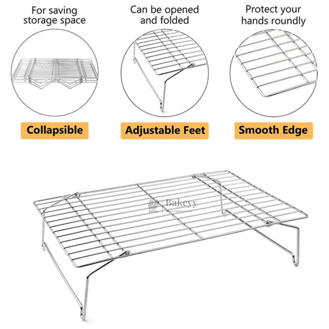 Bake and Cooling Tray | Stackable Two-Tier Wire Cooling Rack | Pack of 1