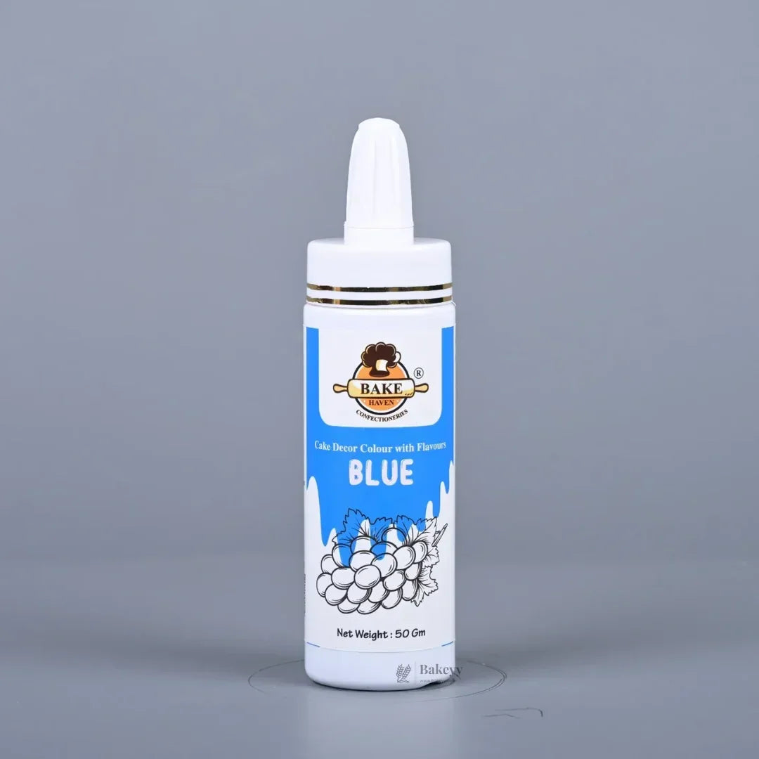 Bakehaven edible blue spray color bottle for cake decorating from Bakeyy.com