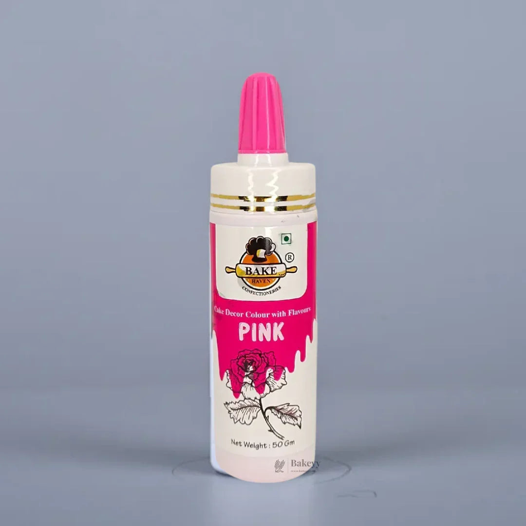 Bakehaven edible pink spray color bottle for cake decoration from Bakeyy.com