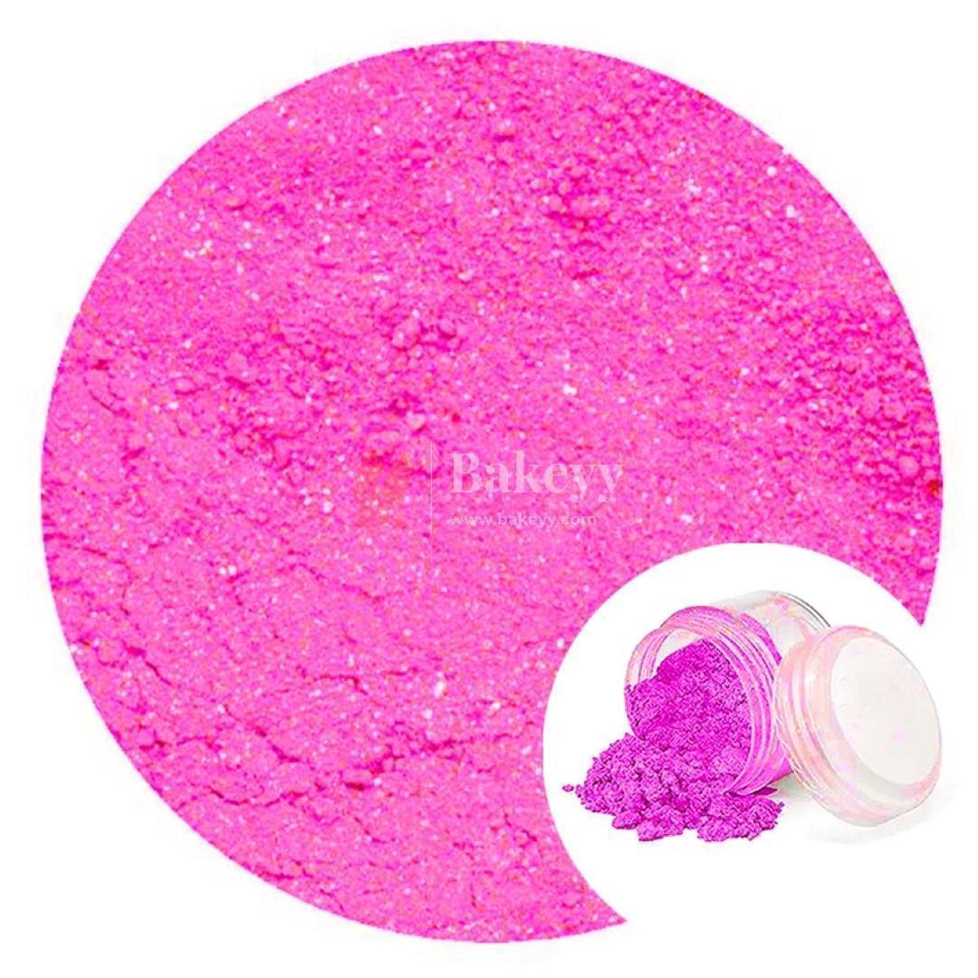 Pink glitter dust for baking in a small jar, cake decorating powder from Bakeyy.com