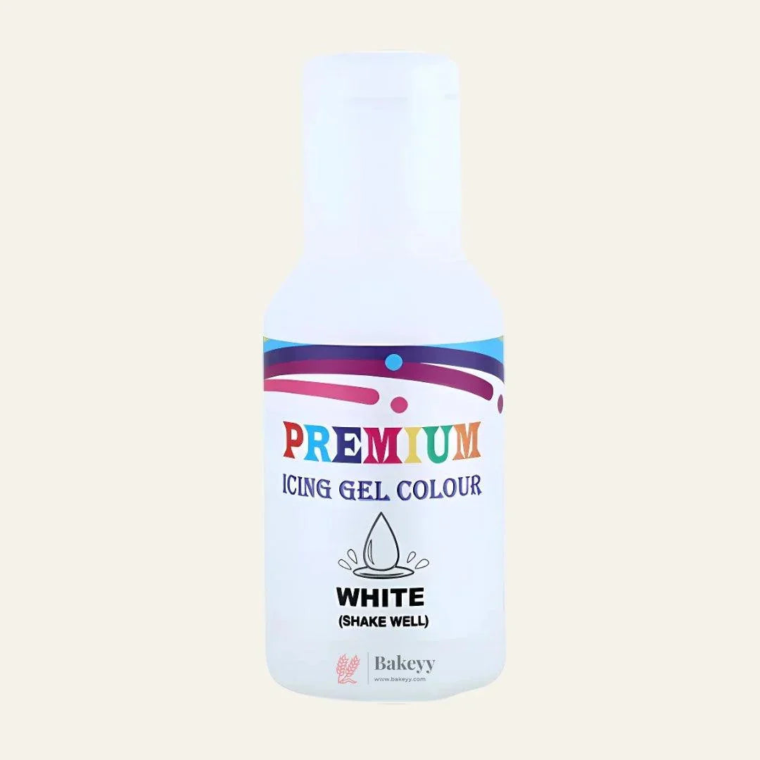 Bakeyy premium white icing gel colour bottle for baking and cake decoration