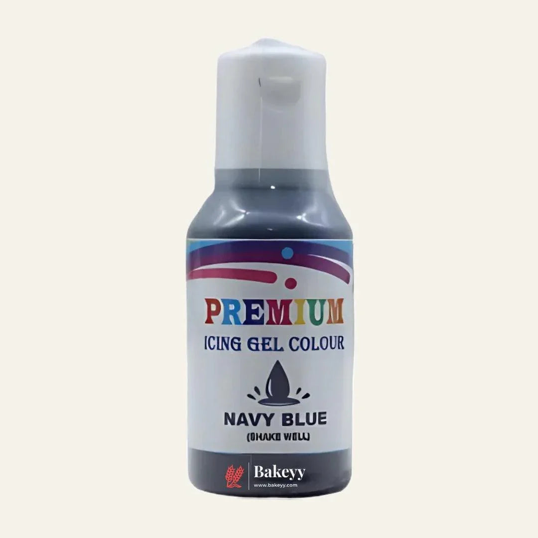 Bakeyy premium navy blue icing gel colour bottle for baking decoration