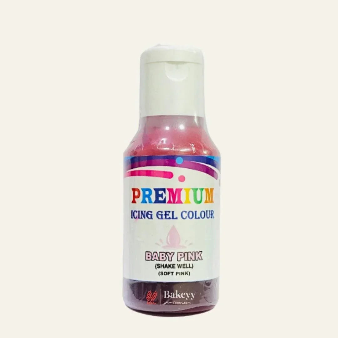 Bakeyy premium baby pink icing gel color bottle for cake decorating and baking